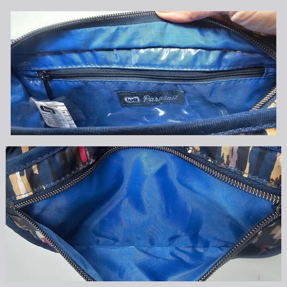 Lug Parasail Makeup Pouch Cosmetic Case Riverwalk Navy Pattern